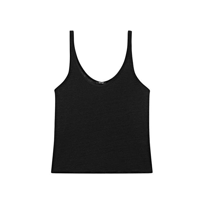 100% linen tank top цвет: Черный