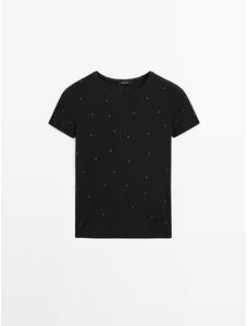T-shirt with metallic studs detail цвет: Свинцовый
