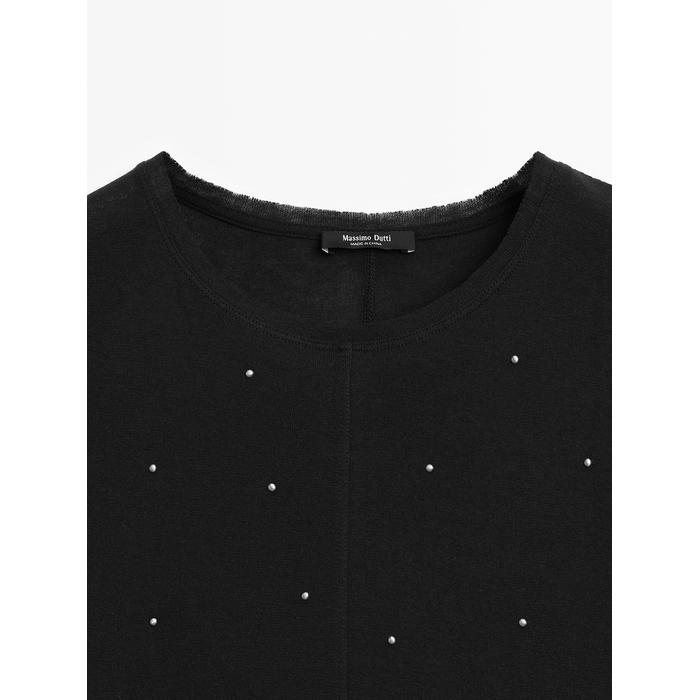 T-shirt with metallic studs detail цвет: Свинцовый