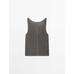 Linen fabric detail straps top цвет: 0-542