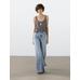 Linen fabric detail straps top цвет: 0-542