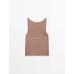 Linen fabric detail straps top цвет: Вишневый