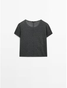 Short sleeve T-shirt 100% linen цвет: Свинцовый