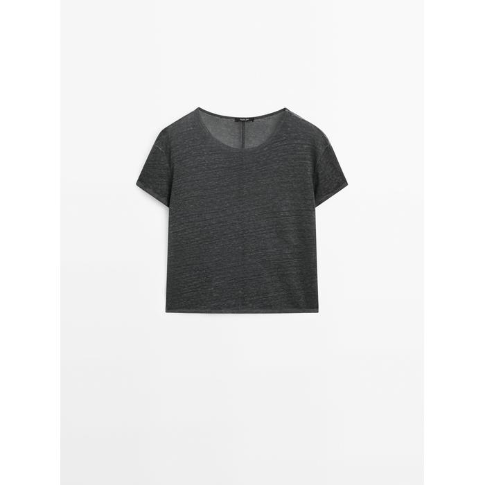 Short sleeve T-shirt 100% linen цвет: Свинцовый