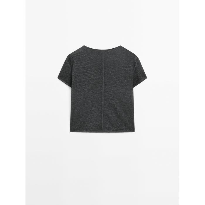 Short sleeve T-shirt 100% linen цвет: Свинцовый