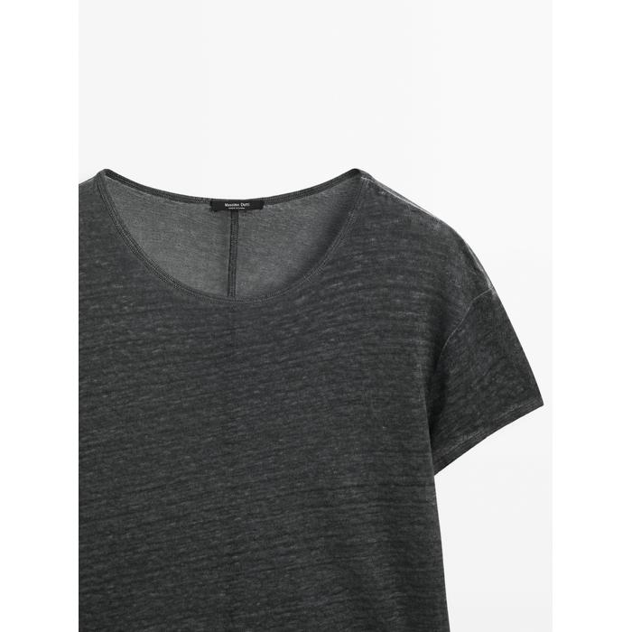 Short sleeve T-shirt 100% linen цвет: Свинцовый