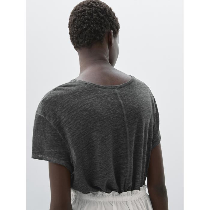 Short sleeve T-shirt 100% linen цвет: Свинцовый