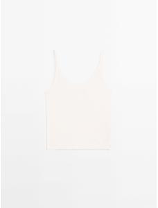 Top with openwork straps and linen цвет: Натуральный, кремовый