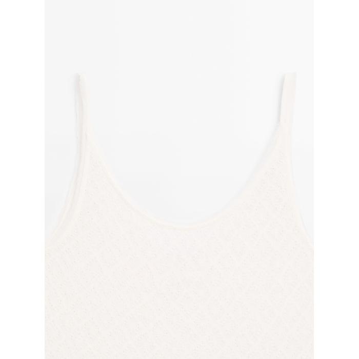 Top with openwork straps and linen цвет: Натуральный, кремовый