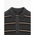Striped polo neck knit sweater цвет: Серый меланжевый