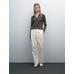 Striped polo neck knit sweater цвет: Серый меланжевый