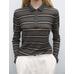 Striped polo neck knit sweater цвет: Серый меланжевый