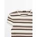 Openwork knit striped T-shirt цвет: Серый натуральный