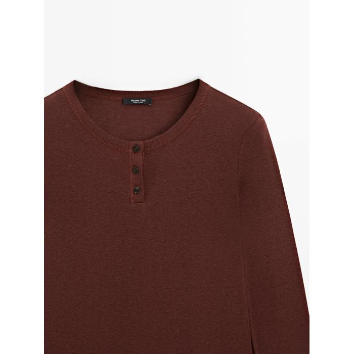 Cotton blend knitted T-shirt цвет: Бургундский