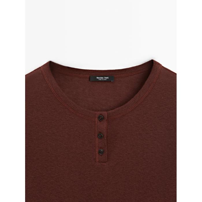 Cotton blend knitted T-shirt цвет: Бургундский
