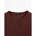Cotton blend knitted T-shirt цвет: Бургундский