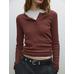 Cotton blend knitted T-shirt цвет: Бургундский