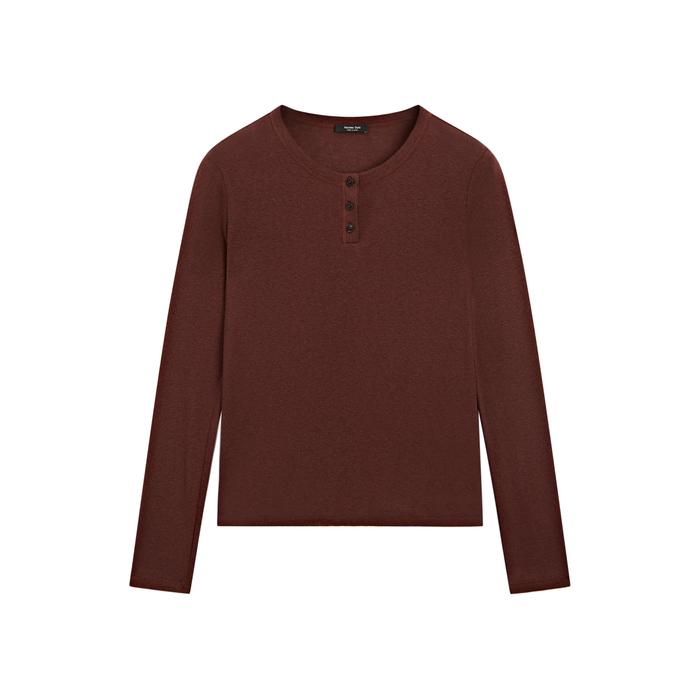 Cotton blend knitted T-shirt цвет: Бургундский