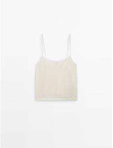 Fluid embroidered strappy top цвет: Натуральный, кремовый