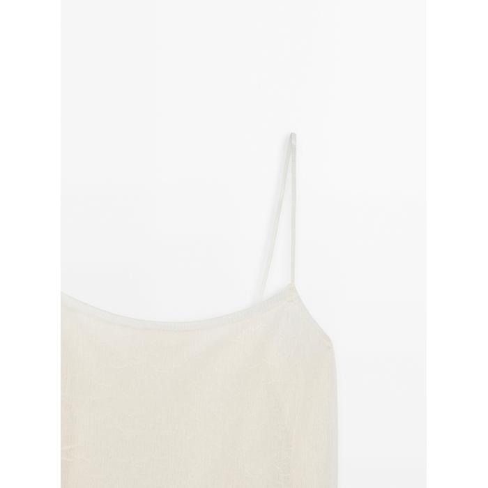Fluid embroidered strappy top цвет: Натуральный, кремовый