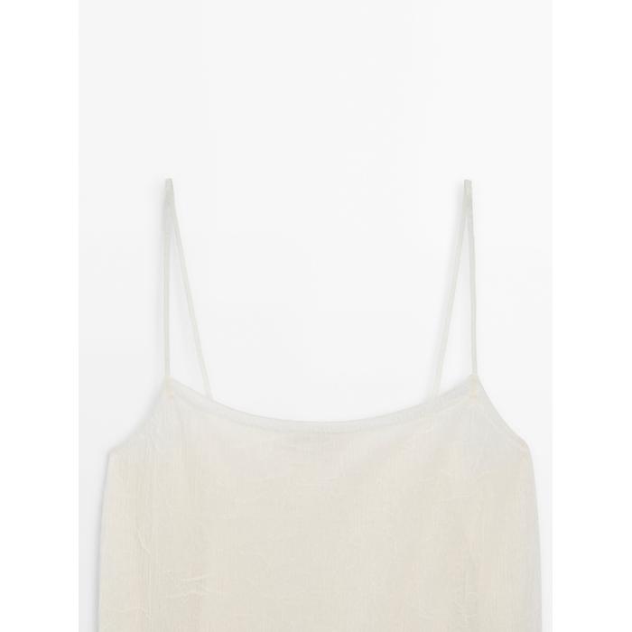 Fluid embroidered strappy top цвет: Натуральный, кремовый