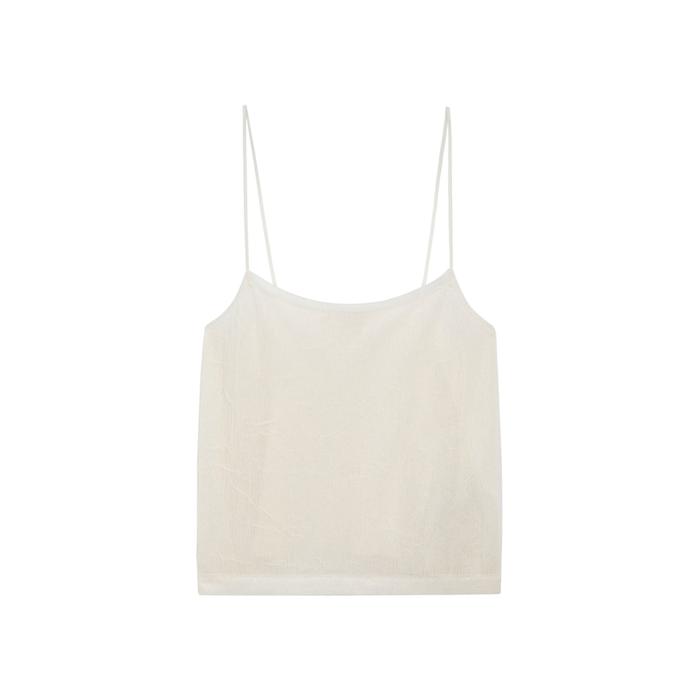 Fluid embroidered strappy top цвет: Натуральный, кремовый