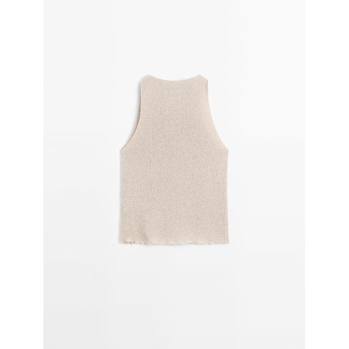 Textured knit halter top цвет: Дымчатый
