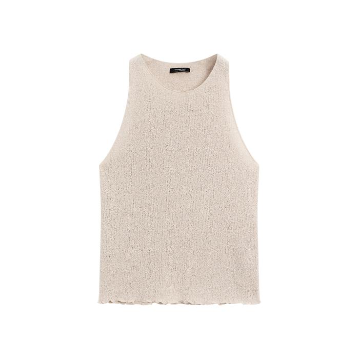 Textured knit halter top цвет: Дымчатый