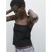 Knitted top with lace straps цвет: Черный