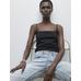 Knitted top with lace straps цвет: Черный