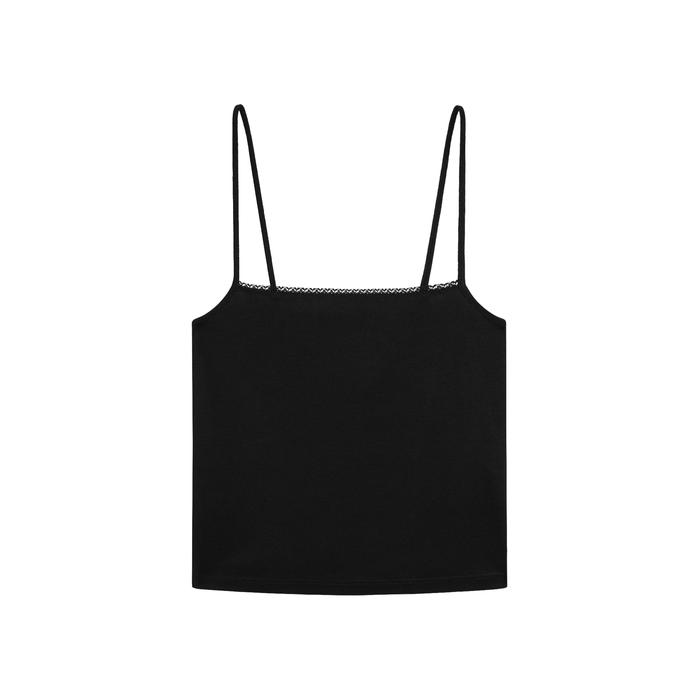 Knitted top with lace straps цвет: Черный