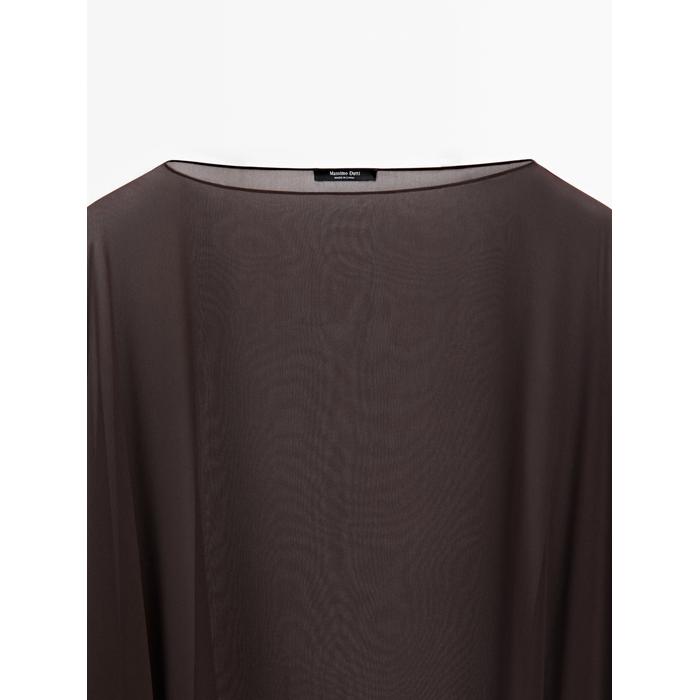 100% mulberry silk fluid cape цвет: Коричневый