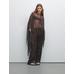 100% mulberry silk fluid cape цвет: Коричневый