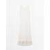 Flared Midi Dress with Stripes цвет: Натуральный, кремовый