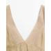 Long fluid dress with V-neckline цвет: Песочный
