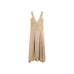 Long fluid dress with V-neckline цвет: Песочный