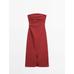Strapless linen midi dress цвет: 0-947