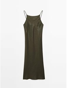 Satin halter dress цвет: Зеленый