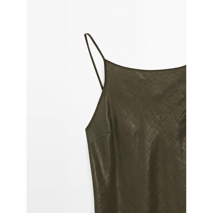Satin halter dress цвет: Зеленый