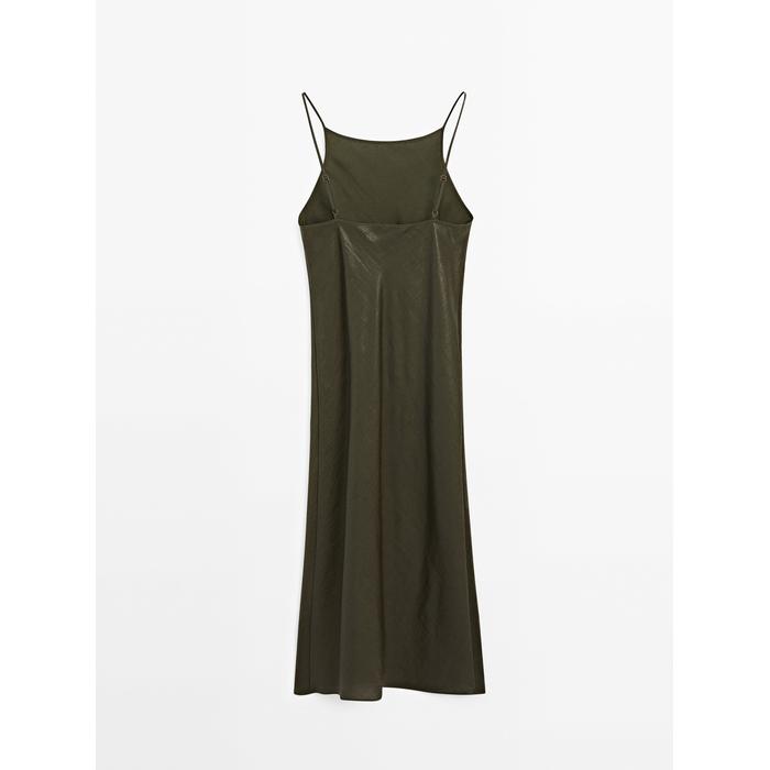 Satin halter dress цвет: Зеленый