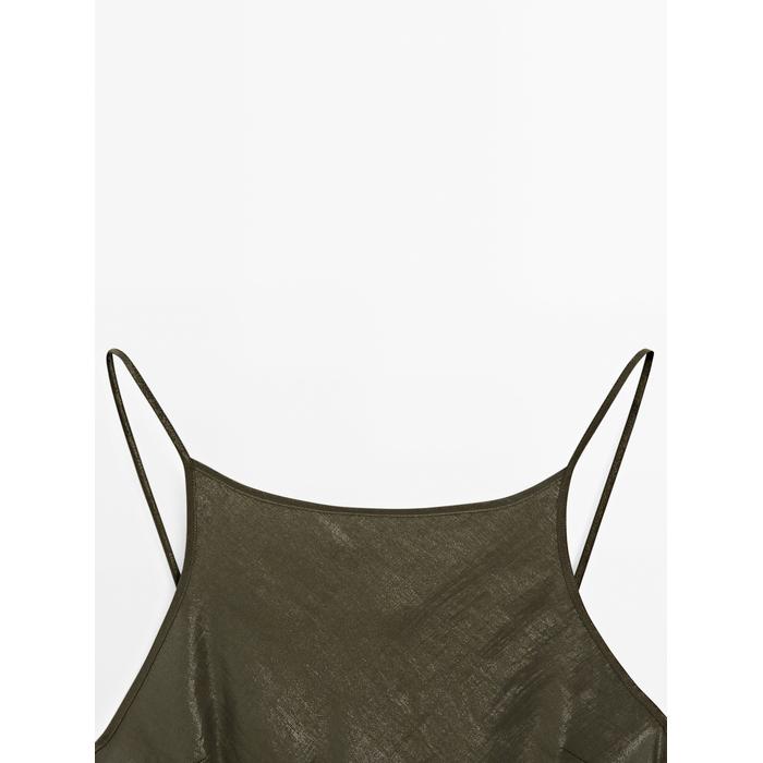 Satin halter dress цвет: Зеленый