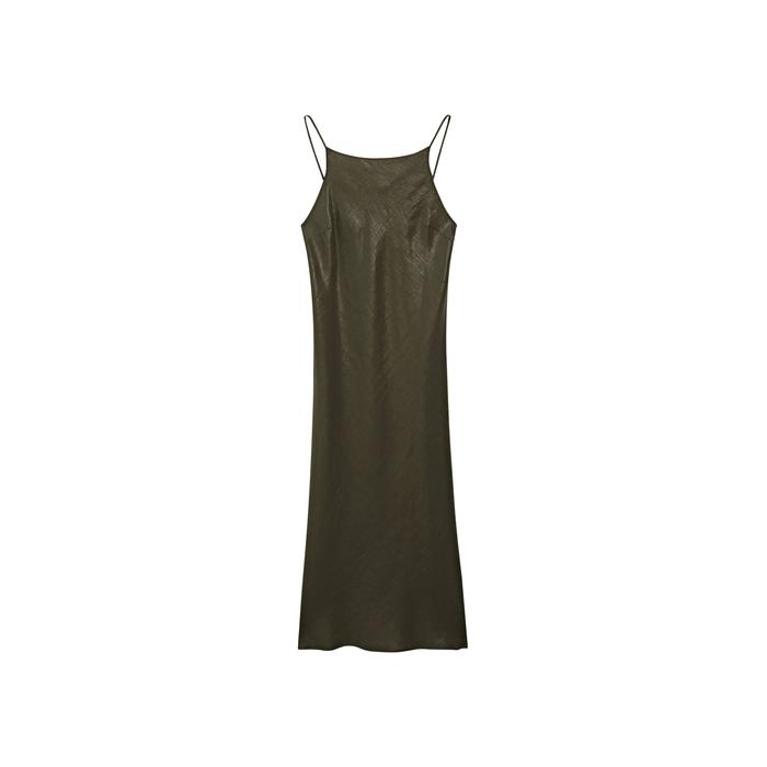 Satin halter dress цвет: Зеленый