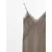 Satin lingerie midi dress цвет: Бежевый