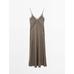 Satin lingerie midi dress цвет: Бежевый
