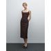 Midi dress cotton blend straps цвет: Гранатовый