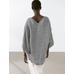 Short dress with sleeve detail, 100% linen цвет: Серый