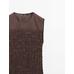 Long flared dress with gathered detail цвет: Коричневый