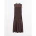 Long flared dress with gathered detail цвет: Коричневый