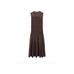 Long flared dress with gathered detail цвет: Коричневый
