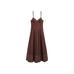 Corset-style dress with contrast stitching цвет: Шоколадный